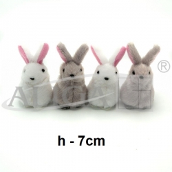 Króliczki Wielkanocne WKZ-8093 wysokość: 7cm. 1 display zawiera 4 szt. / Króliczek 7cm / miły w dotyku, puchaty.